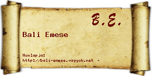 Bali Emese névjegykártya
